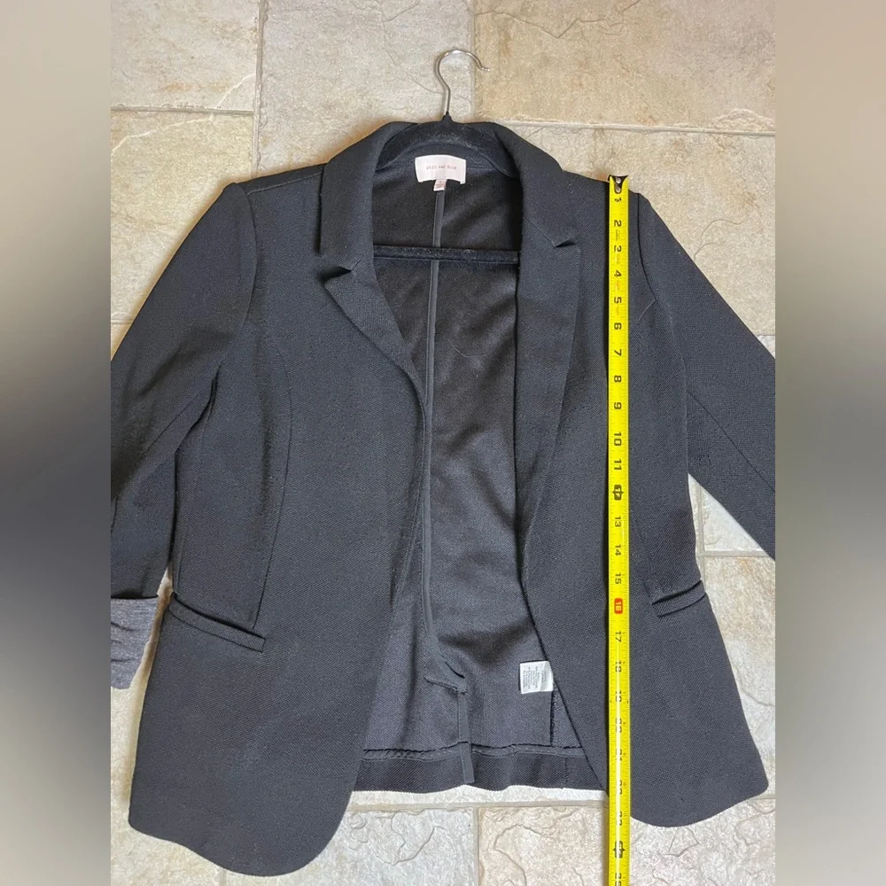 Skies Are Blue Black Blazer S Roll Sleeve Work Career Casual Jacket Office Corp - Picture 10 of 11